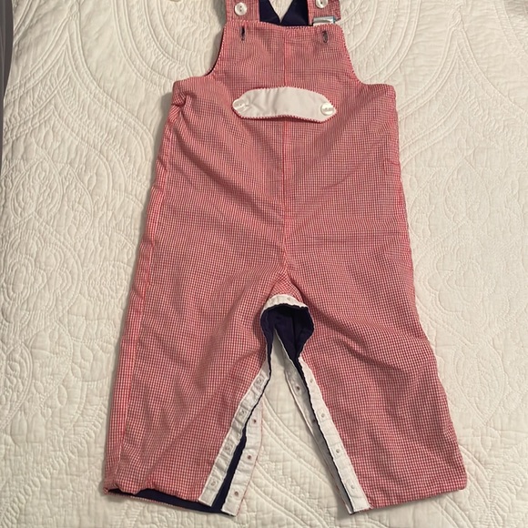 Claire and Charlie 18m Christmas overalls, reversible - Picture 3 of 4